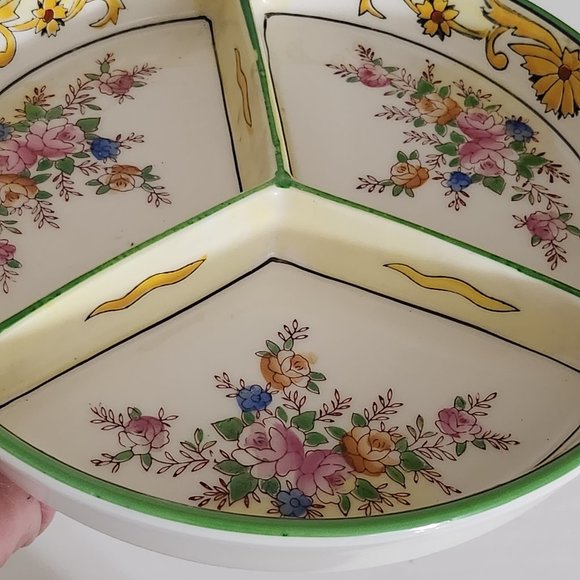 Antique Japanese Porcelain Serving Dish in Original Hand Painted Wooden Box - Picture 4 of 10